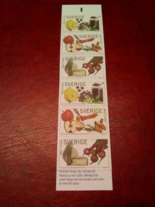 CARNET 6 SELLOS LA GASTRONOMIA EUROPA CEPT 2005 SUECIA FRUTAS Y VERDURAS - Imagen 1 de 3