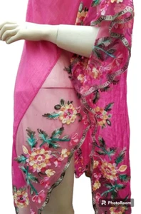 JUST BE Bordado Kimono Cubrir OS Largo Artístico NUEVO Boho Hippie - Imagen 1 de 8
