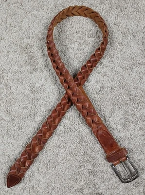 Cinturón de cuero marrón trenzado Abercrombie Fitch para mujer mediano 41" longitud completa 96078 Foto 1 de 4