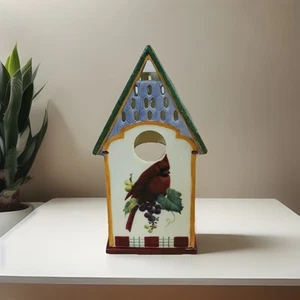 Lenox Winter Greetings Cardinal Birdhouse Votive signed Catherine McClung - Picture 1 of 13