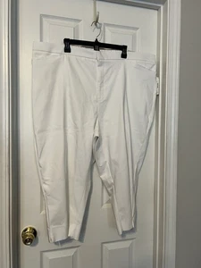 Catherine’s White Modern Stretch Capri Pant Sz 28W Plus Size - Picture 1 of 6