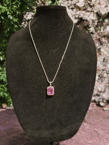 Venta de bienes raíces: Collar colgante de zafiro Sim gema rubí púrpura verdadero diamante Sim de laboratorio - Imagen 1 de 5