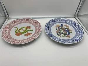 Bone China 10in Red & Blue Plate Set For 2 BB01B47032 - Picture 1 of 8