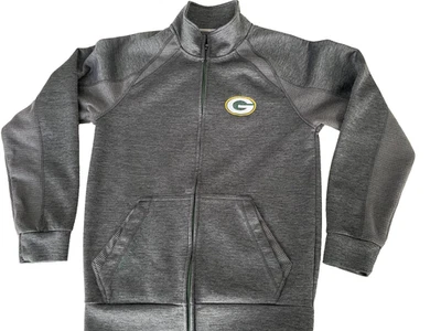 PACKERS NFL LICENSED FULL ZIP JACKET, SIZE: S, GRAY/LOGO, PRE-OWN, FREE SHIP! - Image 1 of 4