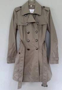 Chaqueta impermeable JESSICA SIMPSON beige trinchera para mujer talla M ligera elegante - Imagen 1 de 7