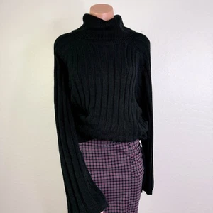 Sanctuary Ribbed Knit Turtleneck Tunic Chunky Sweater Black Cozy Fall sz XXL NWT - Picture 1 of 10