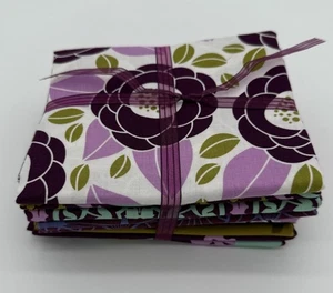 Mixed Brand Fabric 6-Pack Half Yard Cuts Floral Purple Green White Free Spirit - Picture 1 of 6