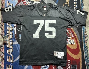 Vintage Howie Long Jersey Oakland Raiders Reebok #75 Large NFL Stitched - Picture 1 of 19