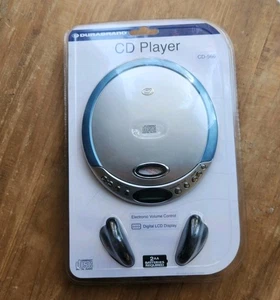 Durabrand Portable CD Player CD-566 NEW IN BOX Sealed W/ Headphones Blue Silver - Picture 1 of 2