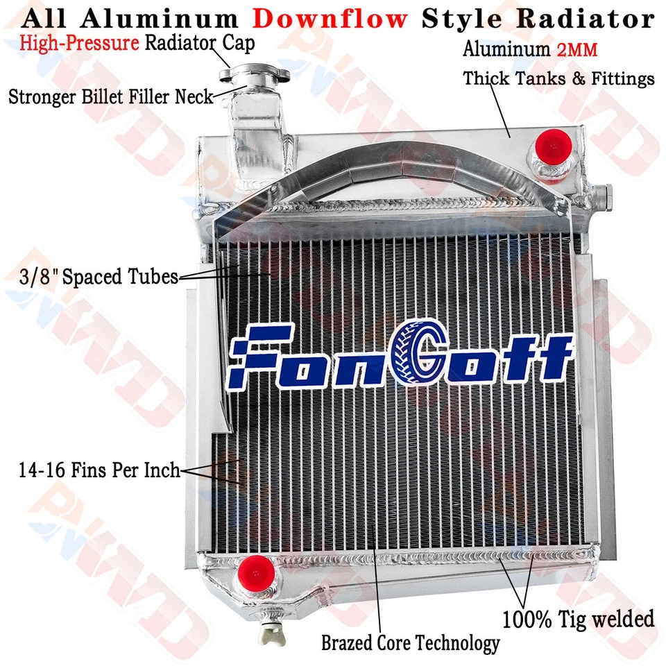3 Row Radiator For Austin Healey Sprite to AH/MG Midget to MG 1960-1967 1963 MT — 第 1/4 张图片