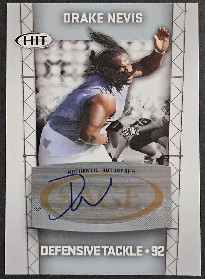 2011 SAGE HIT Autograph #A92 Drake Nevis Rookie Auto RC LSU Tigers Colts - Image 1 of 2