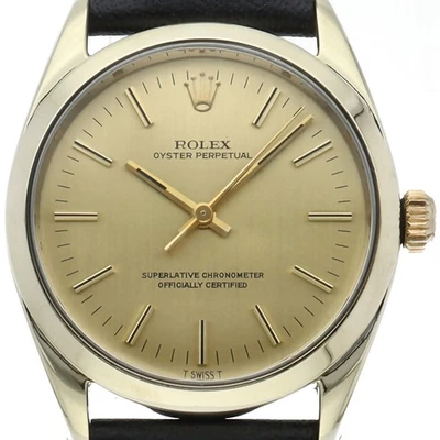 Мужские антикварные часы ROLEX Oyster Perpetual 1024(2) K18YG/нержавеющая сталь/Lea... - Изображение 1 из 4
