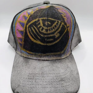 All Seeing Eye Hand Painted hat Strap Back trucker curved brim Original Art - Picture 1 of 7