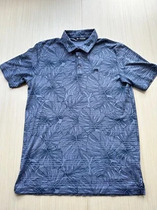 Travis Mathew Polo Shirt Men M Heather Peacoat Blue Dolphin Dive Floral Pullover - Picture 1 of 6