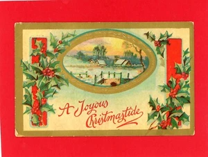 Postal antigua de saludo navideño - Imagen 1 de 2