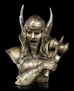 Thor Büste mittel S1 - Figur Wikinger Deko Gott Hammer Statue Asen - Bild 1 von 5