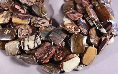 CUENTAS RECTANGULARES AUSTRALIANAS OUTBACK JASPE 25x18MM HEBRA 16"  Foto 1 de 3