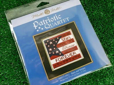 Estrellas y Rayas - Kit Punto de Cruz - Mill Hill Patriótico Cuarteto Bandera MH17-191 Foto 1 de 4