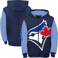 Children Toronto Blue Jays Navy Postcard Full-Zip Hoodie Jacket By Outerstuff