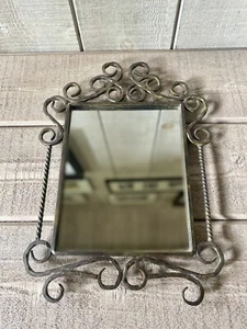 Schmiedeeisen Wandspiegel dekorativer Akzent 15” x 12” - Bild 1 von 6