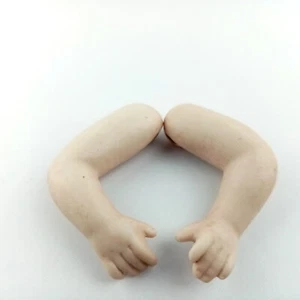 Antique porcelain dollhouse doll arms, elastic-fixing, 1.85", marked "20-15" - Picture 1 of 5