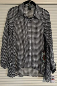 Skull Halloween Shirt Size XS Over sized Silk Sheer Dressy Button Up NWT $164 - Picture 1 of 15