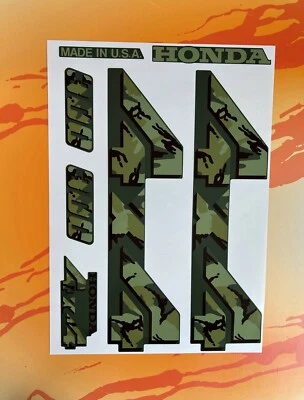 TRX 300 Fender Decal Set TRX300FW TRX300 Fourtrax Green Camo - Image 1 of 2
