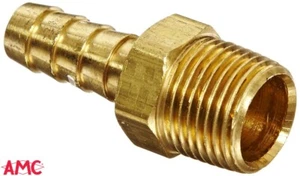 1/4" Barb x 3/8" NPT Male Brass Hose Fitting Adapter Anderson Metals 57001-0406 - Picture 1 of 5