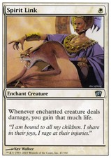 MTG magic cards 1x x1 Moderate Play, English Spirit Link - Foil 8th Edition