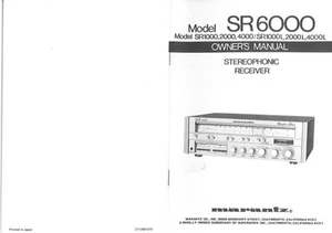 Marantz SR6000 Surround Receiver Owners Manual - Picture 1 of 1