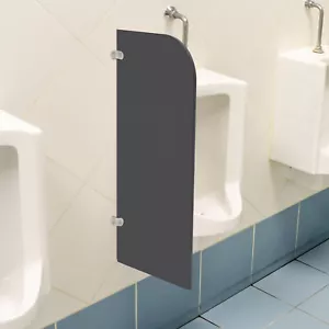 Pantalla de partición de urinario para hombres montada en la pared, pantalla divisor de partición de urinario negra - Imagen 1 de 15