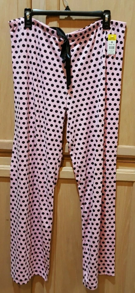 Bobbie & Brooks Ropa de dormir Rosa/Negro Lunares Pantalones de salón, XL Foto 1 de 3