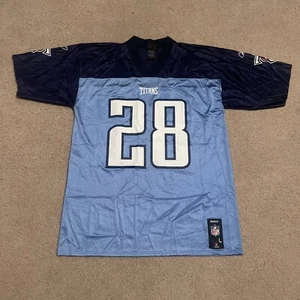 Camiseta deportiva vintage de los Tennessee Titans para hombre L azul Reebok On Field logotipo de Chris Johnson - Imagen 1 de 6