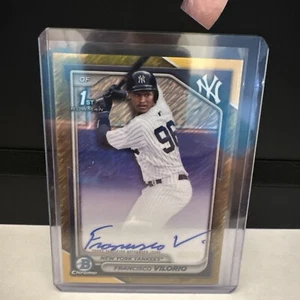 2024 Bowman Chrome Prospect GOLD SHIMMER Auto 2/50 Francisco Vilorio NY Yankees - Bild 1 von 2