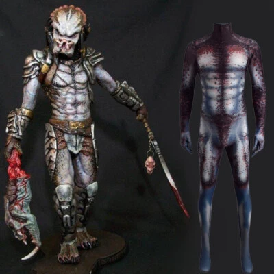 Horror Predator Jumpsuit Superhero 3D Bodysuit Cosplay Costume Halloween Party - Image 1 of 4