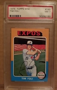 1975 Topps Mini SETBREAK #149 Tim Foli Montreal Expos PSA 7 NM 2150 - Picture 1 of 2