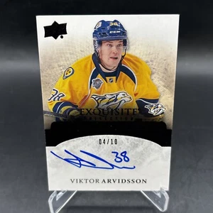 Viktor Arvidsson 2016 Exquisite Black RC Auto SSP /10 On Card! Kings Predators - Picture 1 of 2