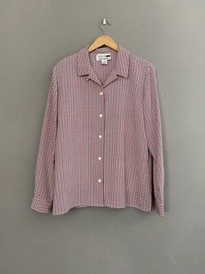 LESLIE FAY WOMENS SIZE 14 BUTTON FRONT TOP RED WITH UNDERSHIRT - Изображение 1 из 4