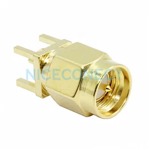10x SMA Enchufe Macho a través de orificio vertical PCB Montaje RF Conector Recto Adaptador Nuevo - Imagen 1 de 4