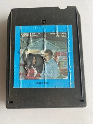 Vintage 8 Track Cassette Tape Honky Tonk Heroes Conway Twitty Loretta Lynn - Image 1 of 2
