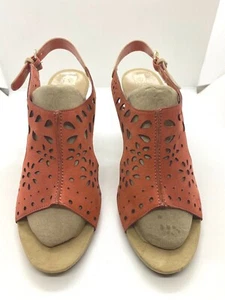 Anne Klein Taja Suede Leather Pink Womens Wedge Sandals Sz US 10 M - Picture 1 of 10