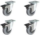 CasterHQ - 5&quot; X 1-1/4&quot; Gray Thermo Rubber Swivel Caster Set of 4 (Non Marking) W