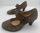 SOFTSPOTS Heels Womens Shoes Brown Size 7.5 WW Suede Almond Mary Janes 
