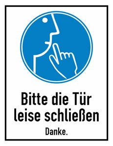 Bitte die Tür Leise Schließen Aufkleber Grösse 20x15 cm Hausflur T-052 - Picture 1 of 4