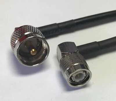 AMERICAN COAXIAL INDUSTRIES UHF Male PL259 Angle to TNC Male Angle RFC195 Coaxial Cable RF PICK LENGTH USA