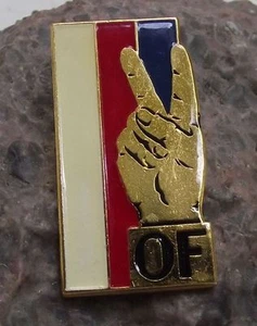 Civic Forum Czech Democratic Party of Vaclav Havel V Victory Sign Badge - Picture 1 of 2