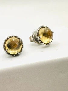 David Yurman Petite Chatelaine Stud Earrings Citrine, A-88 - Picture 1 of 3