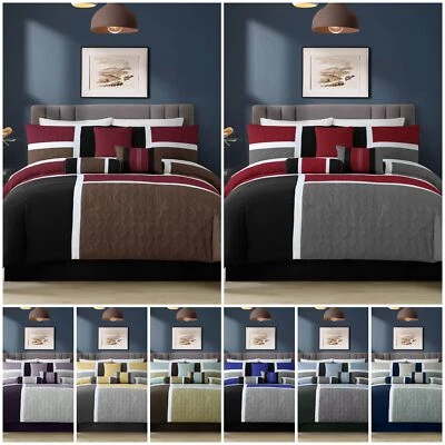 Chezmoi Collection 7-Piece Comforter Set Medallion Patchwork Quilted Bedding Set - Image 1 of 4