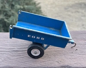 Vintage 70s Ertl FORD Blue Trailer Dump Cart Wagon for Lawn Tractor - Picture 1 of 6