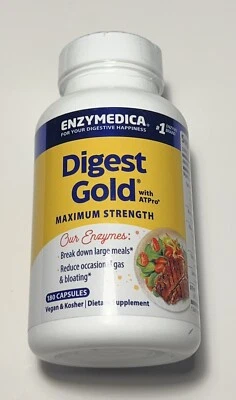 Enzymedica Digest Gold com ATPro FORÇA MÁXIMA 180 cápsulas novo na caixa validade 04/2026+ - Imagem 1 de 2